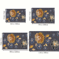 Boho Flower Pattern Kitchen Rug Anti Fatigue Carpet Mat