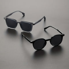 2 Pairs Men's Classic Square Frame Sunglasses with Case