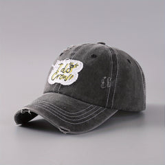 Vintage Ripped Patch Baseball Cap Distressed Dad Hat