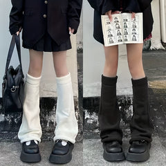 Solid Leg Warmers Knee High Socks Women's Stockings