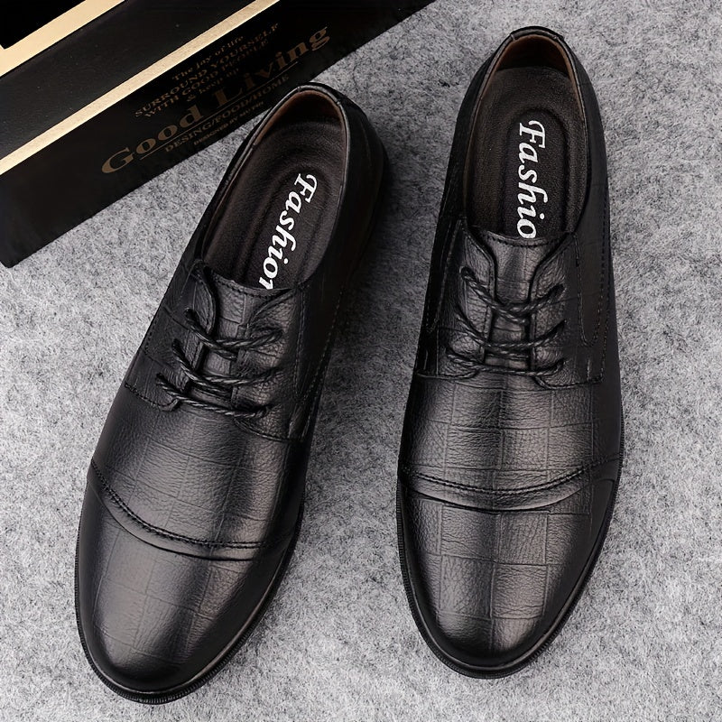 Men's Retro Leather Stitch Lace Up Dress Shoes