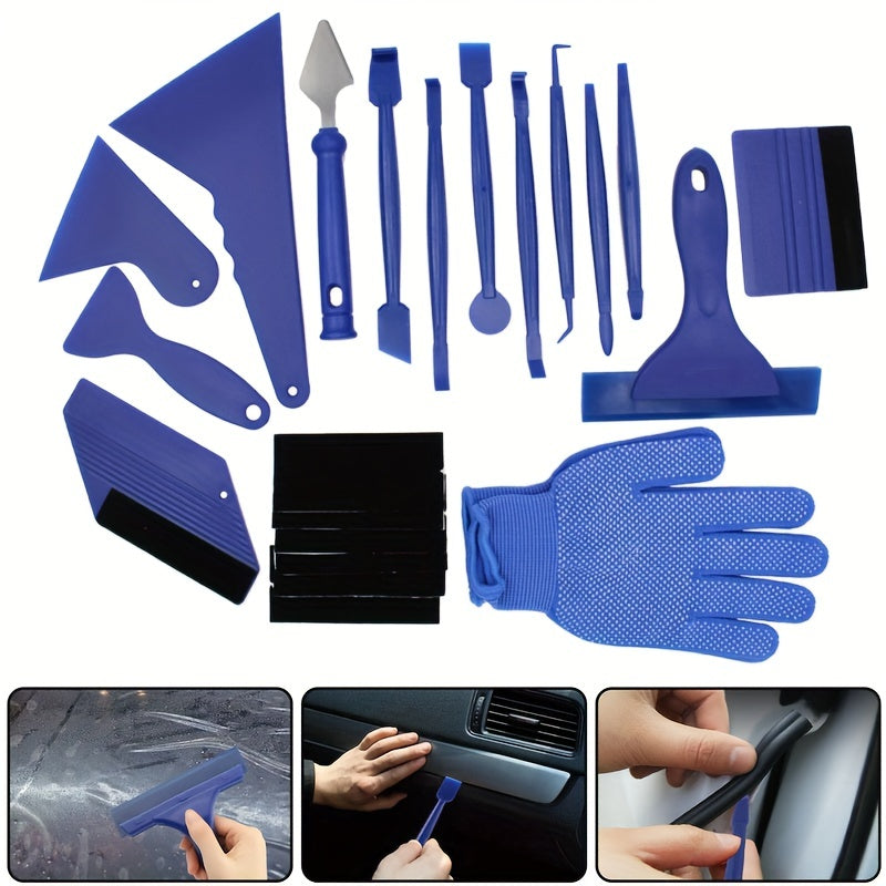 21pcs Car Vinyl Film Wrapping Tools Auto Squeegee Scraper Kit Decal Accessories