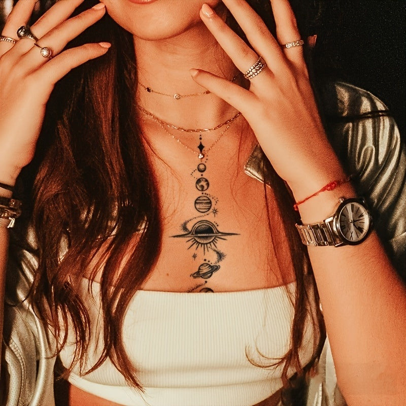 Star Chain Dream Planet Universe Tattoo Sticker