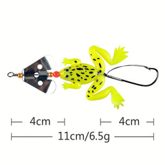 4pcs Silicone Frog Soft Lure 4.33in 6.5g for Pike Catfish Salmon Fishing