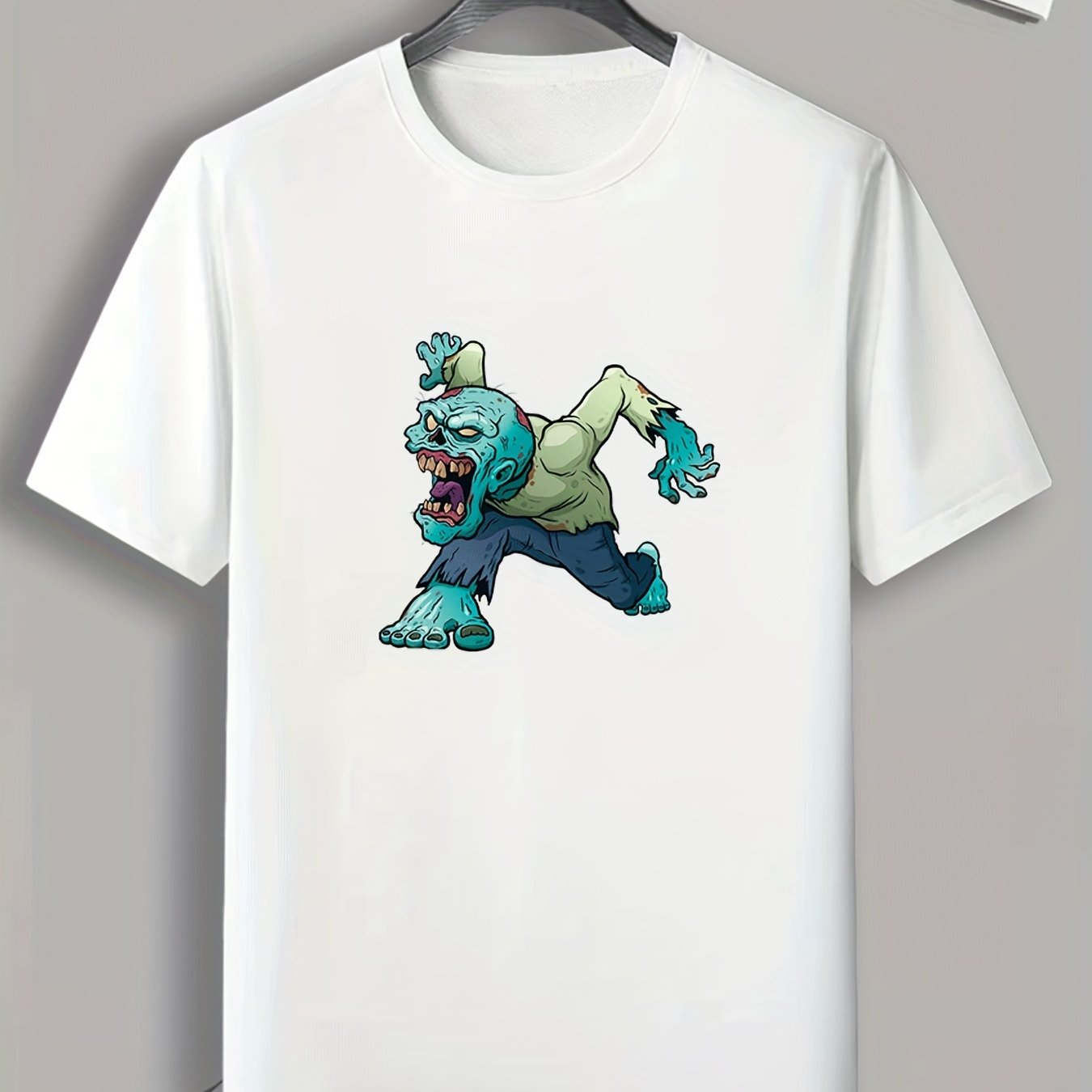 Men's Zombie Print T-shirt for Summer Outdoor