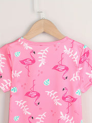 Toddler Girls Flamingo Graphic Casual T shirt Dress