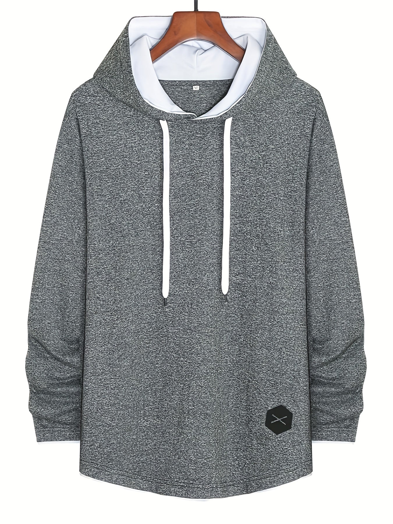 Men's Casual Hoodie Stretchy Long Sleeve Hooded Sweatshirt