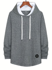 Men's Casual Hoodie Stretchy Long Sleeve Hooded Sweatshirt