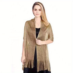 Sheer Silk Fringe Trim Scarf Shawl Casual Head Wrap For Party Dress