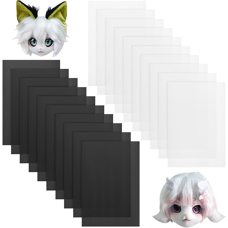 10pcs Waterproof PVC Eye Mesh Sheets for DIY Therian Masks Fursuits Cosplay