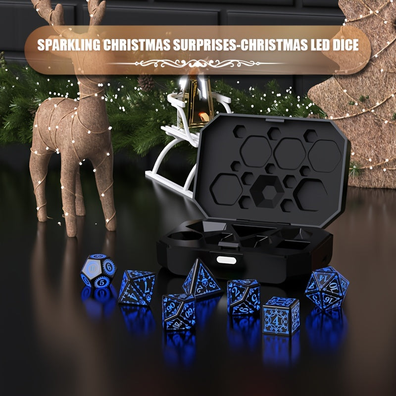 7pcs Rechargeable LED Dice Set for Board Games