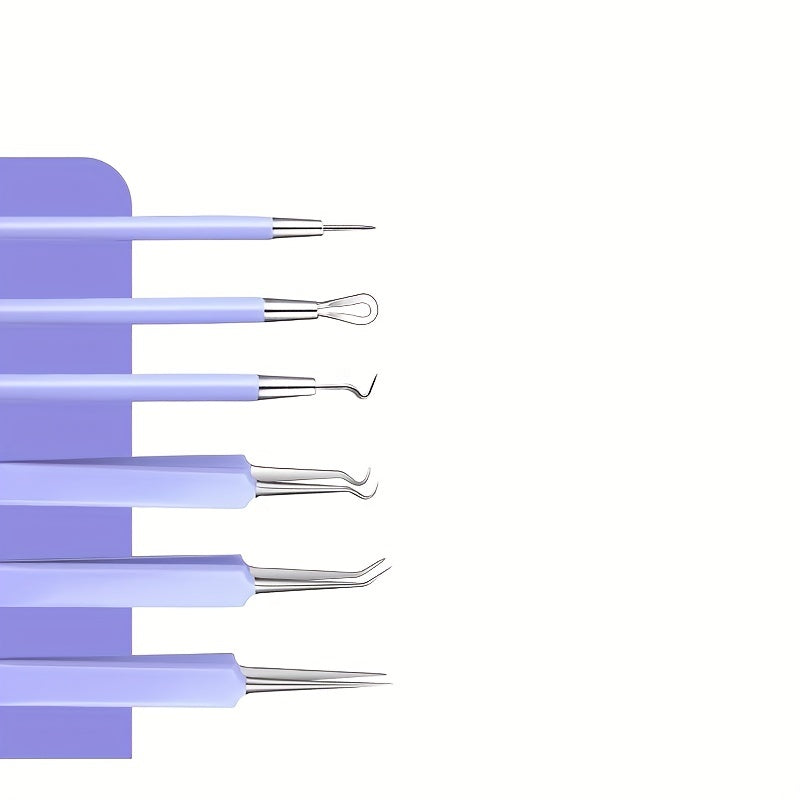 6pcs Blackheads Removal Tools Set Portable Acne Scraping Squeezing Tool