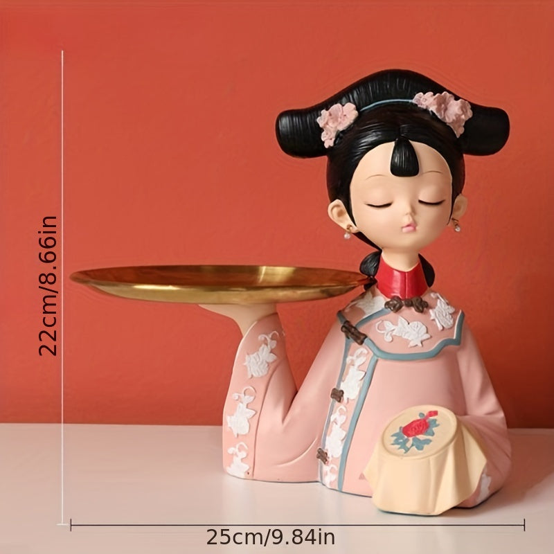 Ancient Style Girls Storage Tray Entrance Key Holder Home Organization