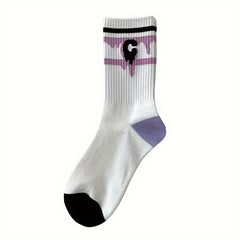 7 Heart Print Socks Women's Stockings & Hosiery