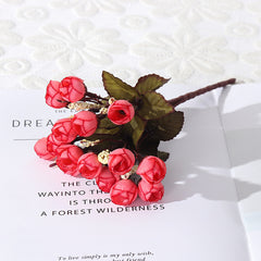 15 Mini Roses Bouquet Realistic Decoration Perfect Gift Birthday Party Supplies