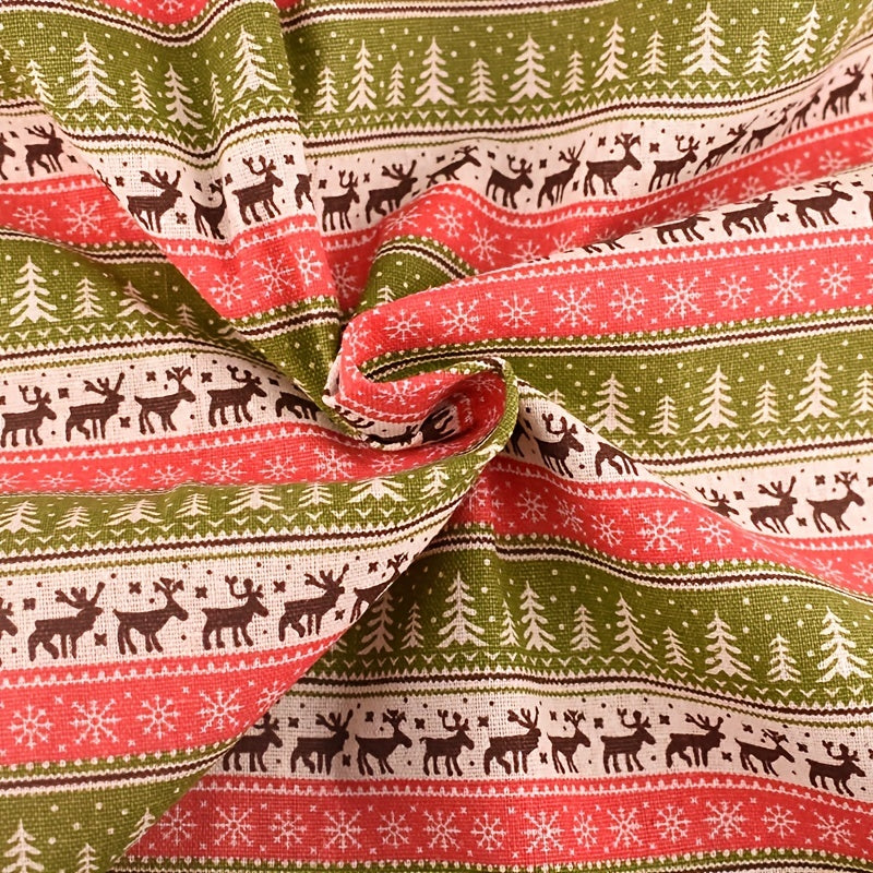 Christmas Series Cotton Linen Fabric DIY Quilting Sewing Material 50cmx152cm