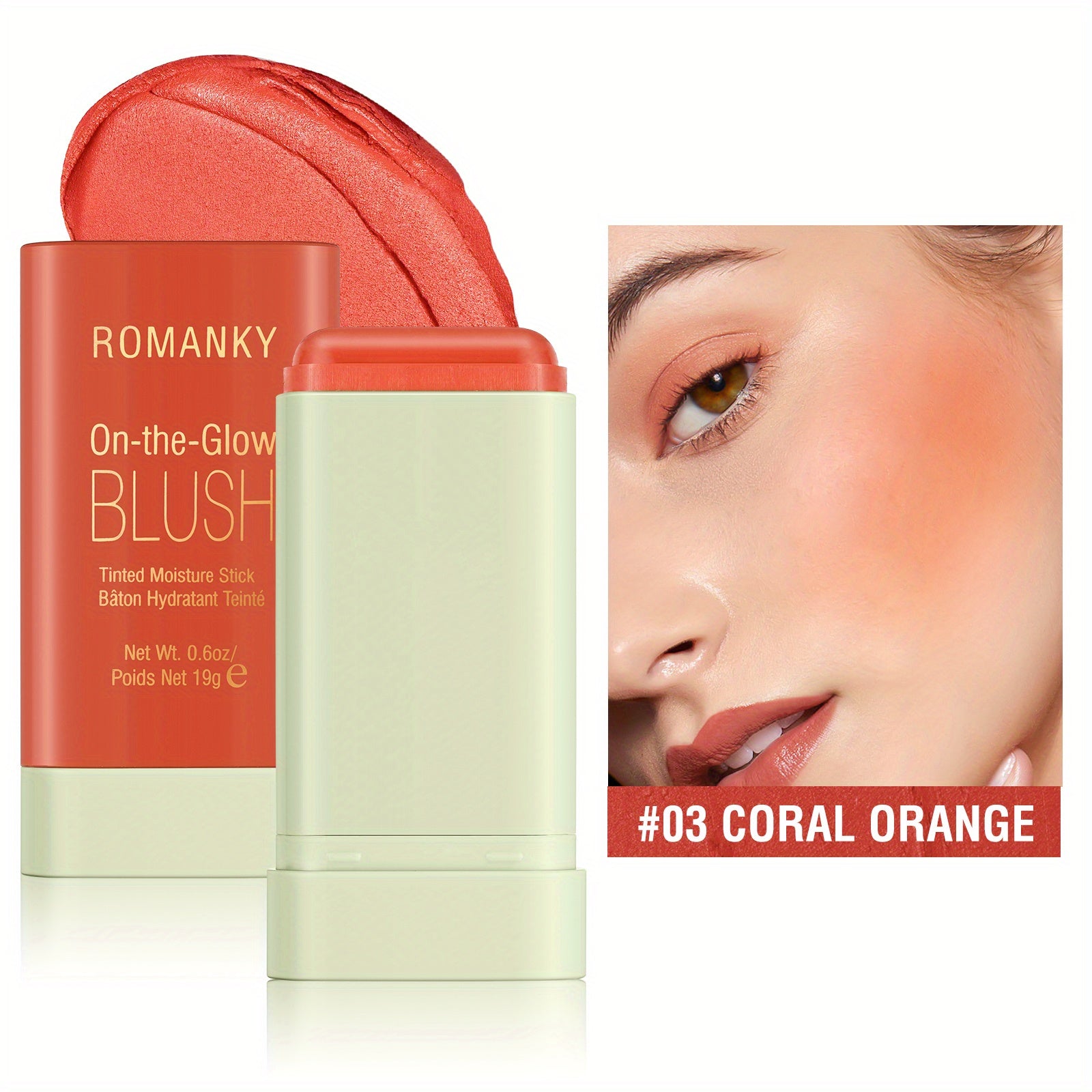 Blush Blending Stick Moisturizing Lip Balm Red Pink Orange Face Lip And Eye Tint