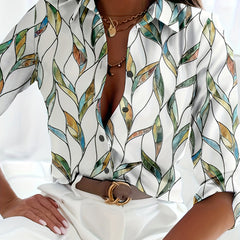 Floral Print Long Sleeve Button Up Shirt Top