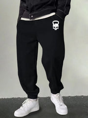 Men's Skull Print Joggers Casual Stretch Sweatpants
