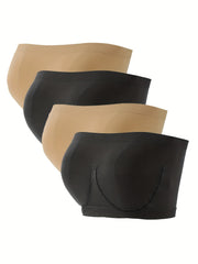 4 Pack Plus Size Seamless Tube Bras High Stretch Comfort Set