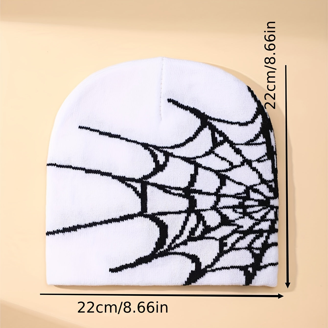 Spider Web Graphic Beanie Hat Hip Hop Skull Cap Unisex Y2K Winter Warm Knit Hat
