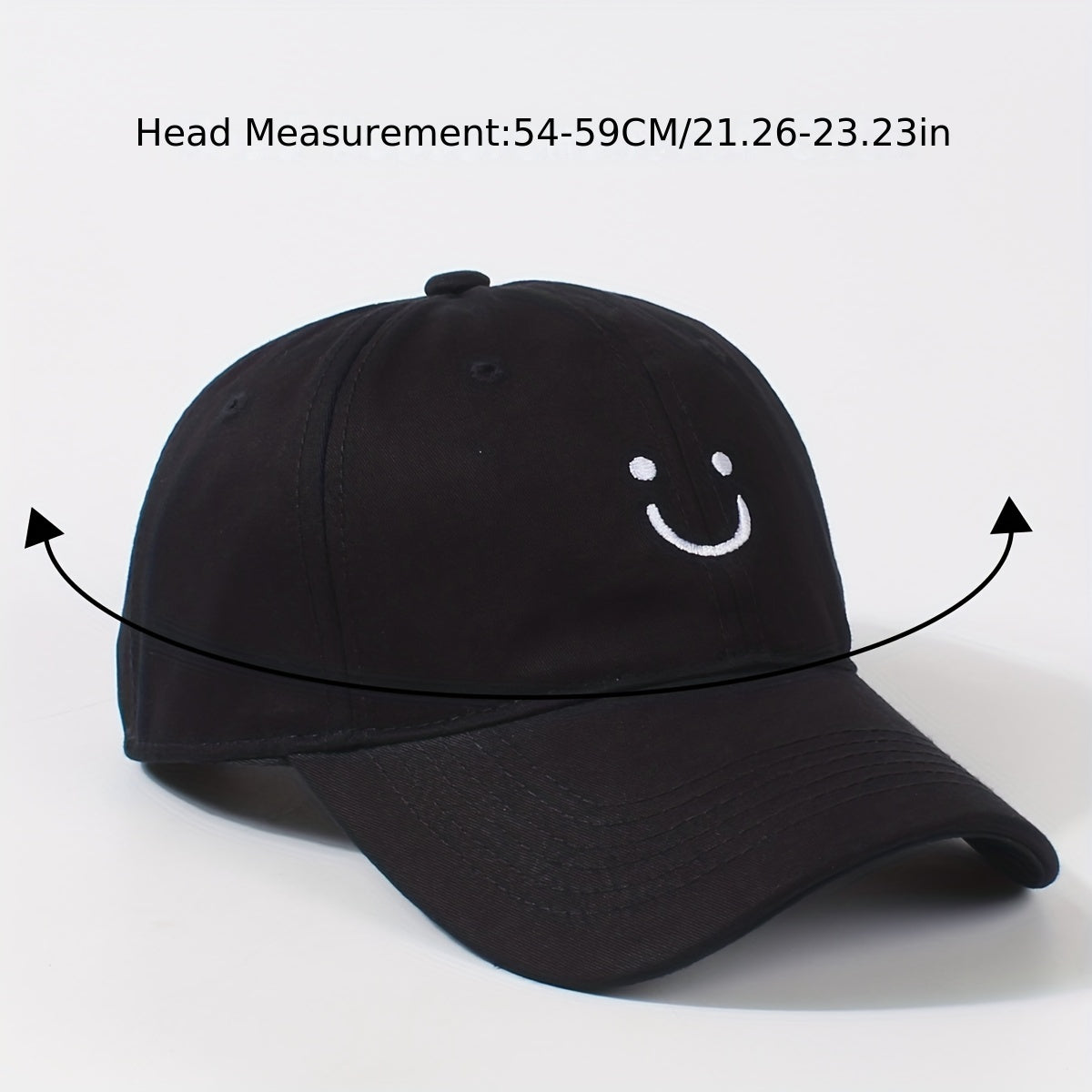 Smiling Face Embroidery Baseball Cap Casual Golf Dad Hats Adjustable