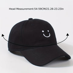 Smiling Face Embroidery Baseball Cap Casual Golf Dad Hats Adjustable