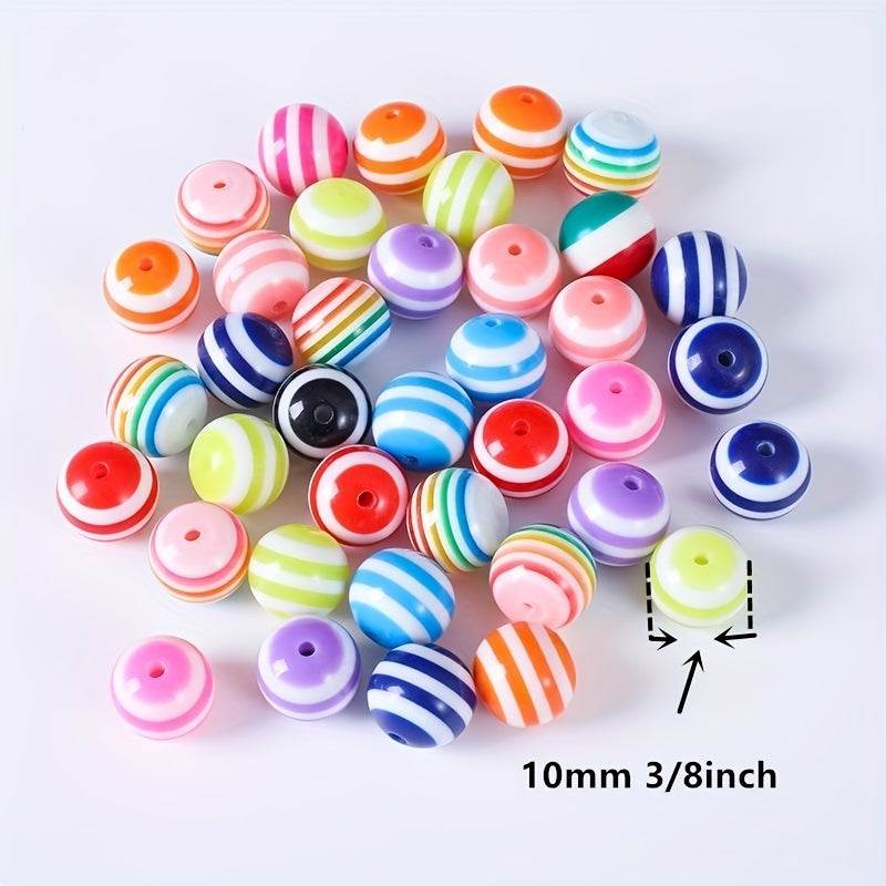 Rainbow Resin Spacer Beads Round for Jewelry Making DIY 6mm 8mm 10mm