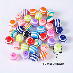 Rainbow Resin Spacer Beads Round for Jewelry Making DIY 6mm 8mm 10mm