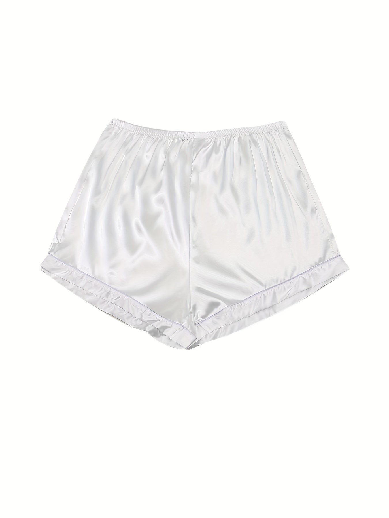 Pajama Set Satin Short Sleeve Shirt & Shorts Home Wear Two Piece