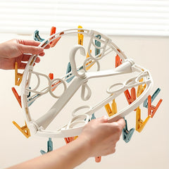 24 Clips Socks Drying Hanger Laundry Pin Hanger For Socks Underwear