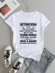 Women's Graphic Sports T-shirt, Round Neck, Short Sleeves