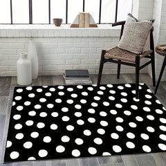 Faux Wool Dot Print Large Carpet Area Rug Non Slip Backing Machine Washable