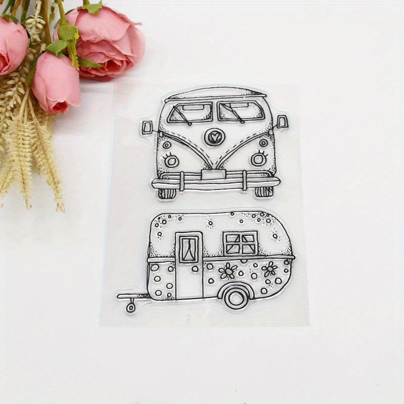 Car Stamp Painting Tool DIY Scrapbook Decoration Silicone Transparent Stamp