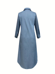 Long Sleeve Maxi Denim Dress
