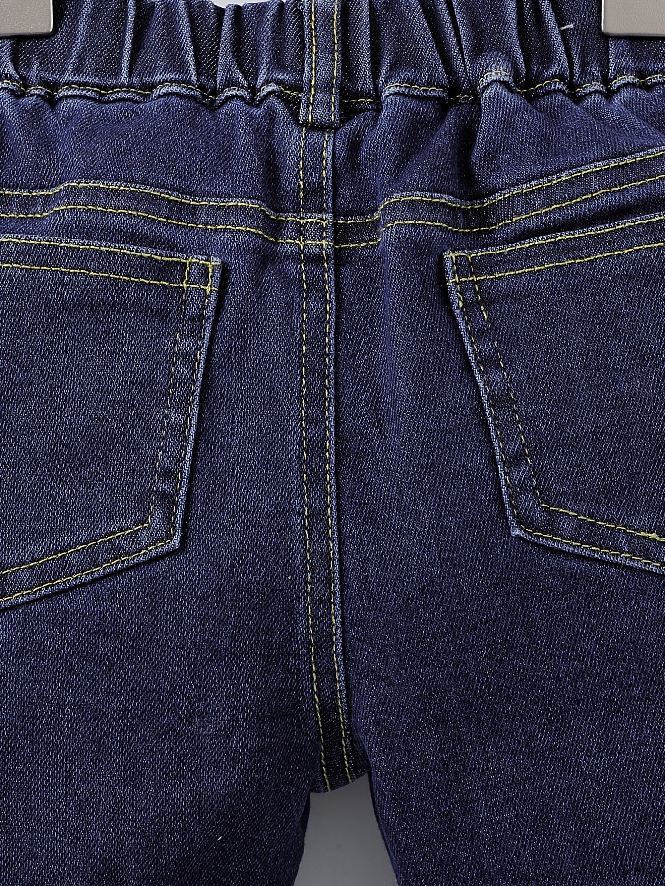 Girls Winter Flared Denim Jeans with Flower and Elastic Waist