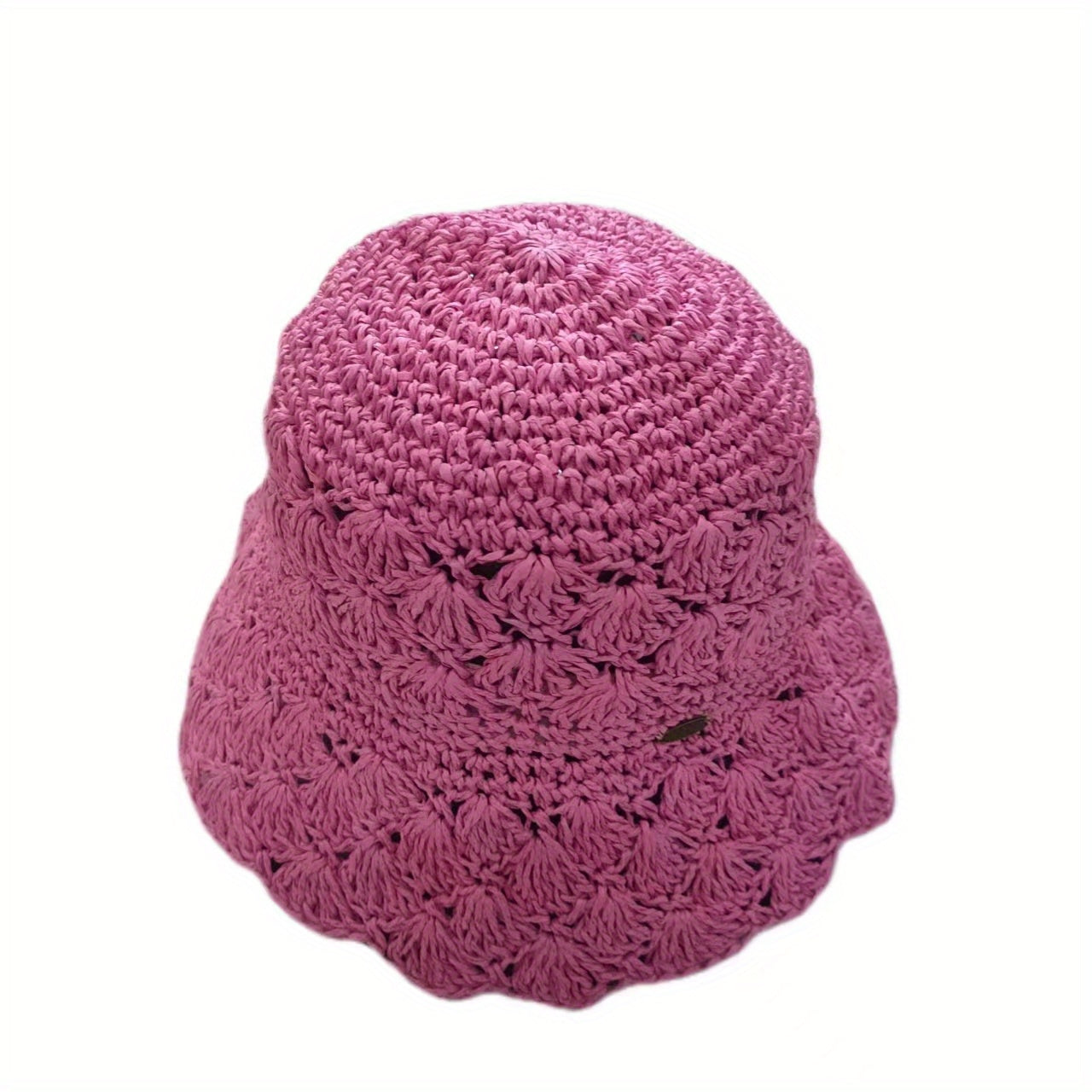 Boho Hollow Straw Cloche Hat Women Breathable Bucket Hat