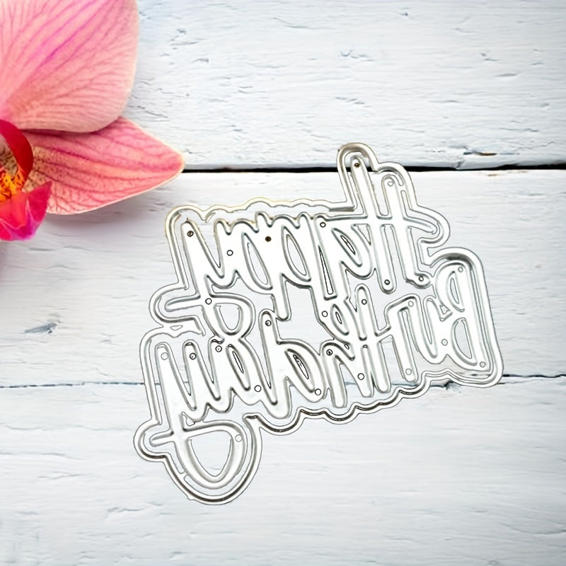1pc Happy Birthday Metal Cutting Dies Stencil Scrapbook Album