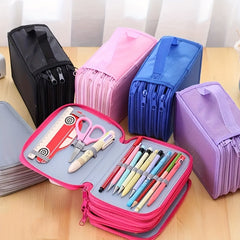 72-Slot Portable Pencil Bag Zipper Case for Coloring Pencils