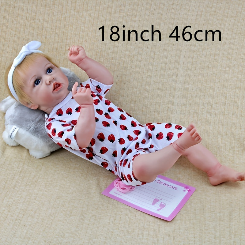22" Lifelike Rubber Body Reborn Doll Pure Hair Simulation Baby Doll