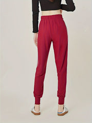 Colorblock Stripe Print High Stretch Trousers