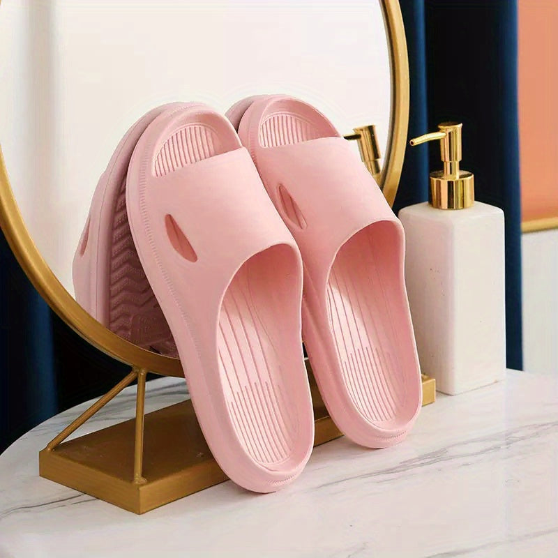 Women's Solid Pillow Slippers Non Slip Platform Shoes