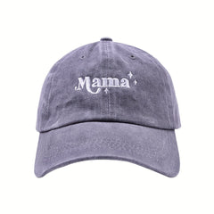 Mama Star Embroidery Distressed Sunscreen Baseball Cap