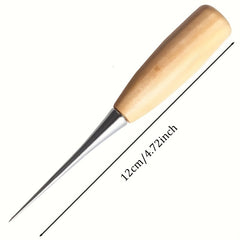 Awl Tool Wooden Handle Scratch Awl Tool Pin Punching For Leather Sewing Craft