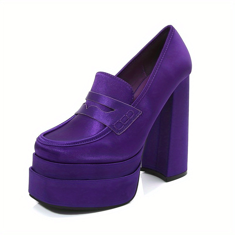 Women's Closed Toe Block Heel Pumps Comfy Slip On Platform Shoes