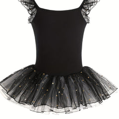 Girls 93 Cotton Sequin Trim Tutu Ballet Leotard Dance Suit