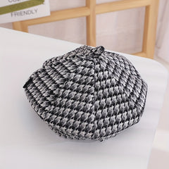 Houndstooth Pattern Newsboy Cap Beret For Kids