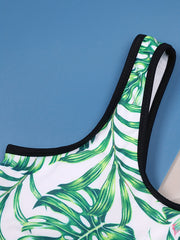 Girls Tropical Print Bikini Swimsuit Shorts Set for 7-12 Years