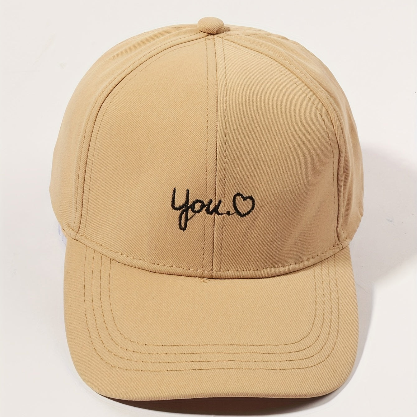 Love You Embroidery Baseball Cap Khaki Sun Hat Adjustable Breathable Dad Hats