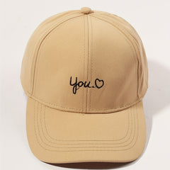 Love You Embroidery Baseball Cap Khaki Sun Hat Adjustable Breathable Dad Hats
